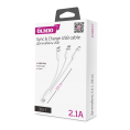 Кабель OLMIO USB 2.0 - 3-в-1 microUSB/lightning/typeC 0.2м 2.1A 0