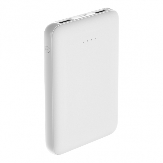 Внешний Аккумулятор/Автономное ЗУ OLMIO MINI-5 5000mAh Сверхкомпактный Размер 2.1A, microUSB Вход 2USB Выход Белый