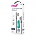 Кабель HANDY, USB 2.0 - Type-C, 1.2м, 2.1A, угловой, двухсторонний, черный, OLMIO 0