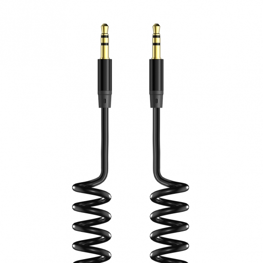 Аудиокабель OLMIO AUX 3.5(m)-3.5(m) 1.8м Витой Черный
