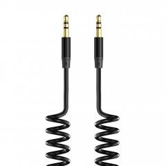 Аудиокабель OLMIO AUX 3.5(m)-3.5(m) 1.8м Витой Черный