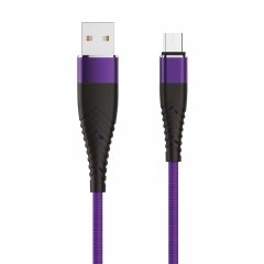 Кабель OLMIO SOLID USB 2.0 - microUSB 1.2м 2.1A Усиленный Индиго