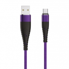 Кабель OLMIO SOLID USB 2.0 - Type-C 1.2м 2.1A Усиленный Индиго