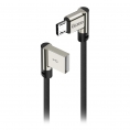 Кабель OLMIO USB 2.0 - microUSB 1м Угловой Тканевая Оплетка Черный