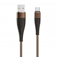 Кабель OLMIO SOLID USB 2.0 - Type-C 1.2м 2.1A Усиленный Капучино