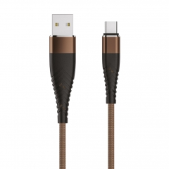 Кабель OLMIO SOLID USB 2.0 - Type-C 1.2м 2.1A Усиленный Капучино