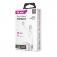 Кабель OLMIO USB 2.0 - microUSB 1м 2.1A Белый Плоский 0