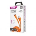 Кабель OLMIO USB 2.0 - microUSB 1м 2.1A Черный Плоский 0