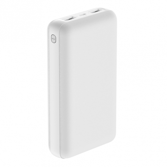 Внешний Аккумулятор OLMIO MINI-20, 20000mAh, Сверхкомпактный Размер, 2.1A, microUSB Вход, 2USB Выхода, Белый