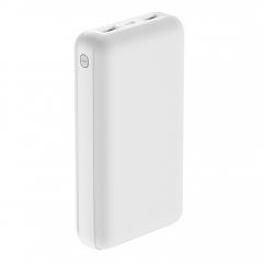 Внешний Аккумулятор OLMIO MINI-20, 20000mAh, Сверхкомпактный Размер, 2.1A, microUSB Вход, 2USB Выхода, Белый