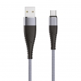 Кабель OLMIO SOLID USB 2.0 - Type-C 1.2м 2.1A Усиленный Титановый