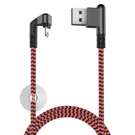 Кабель OLMIO X-GAME USB 2.0 - lightning 1.2м 2.1A Черный