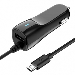 АЗУ OLMIO microUSB 2в1 (+USB выход) 2.1А