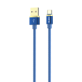 Кабель OLMIO DELUXE USB 2.0 - Type-C 1м 2.1A Синий