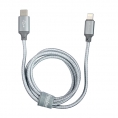 Кабель OLMIO USB2.0, USB type-C - lightning, 1м, Серый, Partner 0