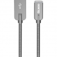 Кабель OLMIO STEELY USB 2.0 - lightning 1.2м 2.1A Серый