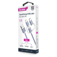 Кабель OLMIO USB 2.0 - 3-в-1 microUSB/lightning/typeC Текстильная Оплетка Передача Данных/Зарядка 1.2м 2.1A 0