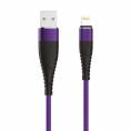 Кабель OLMIO SOLID USB 2.0 - lightning 1.2м 2.1A Усиленный Индиго