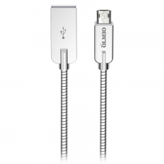 Кабель OLMIO STEELY USB 2.0 - microUSB 1.2м 2.1A Серебристый