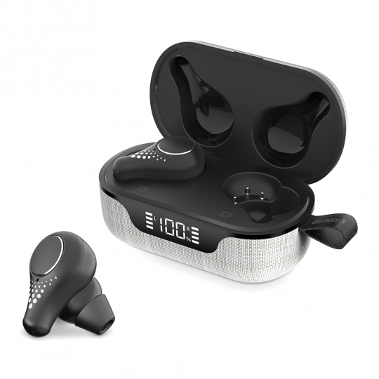 Наушники Беспроводные OLMIO "TWE-07", True Wireless, Bluetooth 5.0, Серые