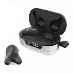 Наушники Беспроводные OLMIO "TWE-07", True Wireless, Bluetooth 5.0, Серые