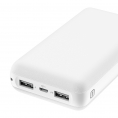 Внешний Аккумулятор OLMIO MINI-20, 20000mAh, Сверхкомпактный Размер, 2.1A, microUSB Вход, 2USB Выхода, Белый 0