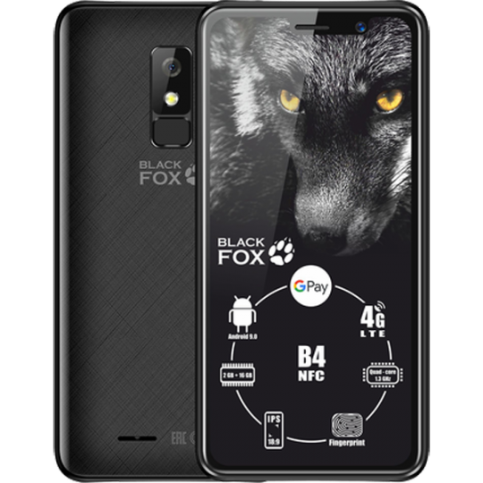 Смартфон BLACK FOX B4 NFC BMM 543S 4,95 дюйма 4G 2+16Гб цвет черный