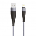 Кабель OLMIO SOLID USB 2.0 - lightning 1.2м 2.1A Усиленный Титановый