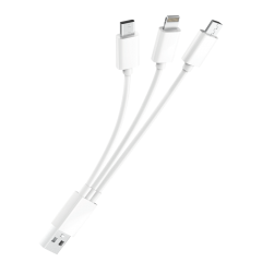 Кабель OLMIO USB 2.0 - 3-в-1 microUSB/lightning/typeC 0.2м 2.1A