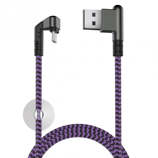 Кабель OLMIO X-Game Neo USB 2.0 - Type-C 1.2м 2.1A Игровой Угловой USB (A)