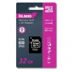 Карта Памяти OLMIO microSDHC 32GB Class 10 UHS-I С Адаптером
