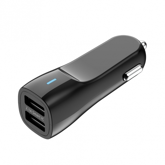 Автомобильное ЗУ OLMIO 2USB, 2.1A, Черное